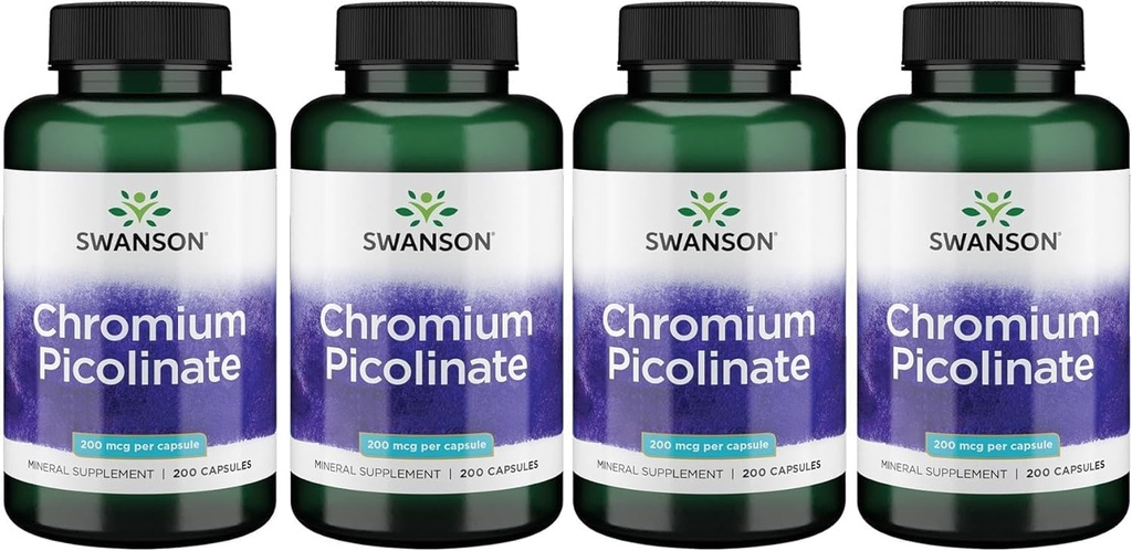 Swanson Chromium Piclinate - 促进代谢和重量管理 -- -- 支持健康水平已经在正常范围内 -- -- (200卡普尔,每卡200mcg)