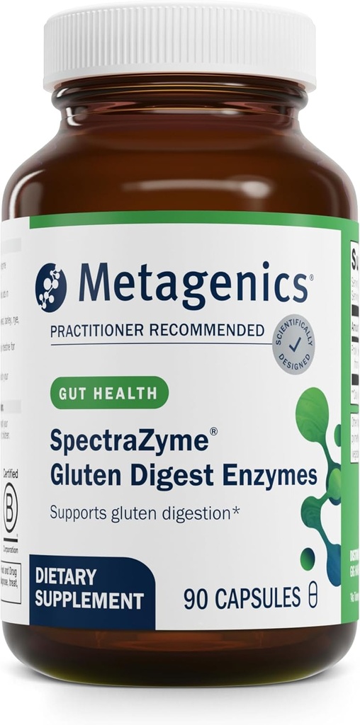 基因组学 SpectraZyme Gluten 文摘酶 - 文摘酶 - 帮助文摘小麦,Barley & Rye Grains * - Gut健康补编 * - 非GMO, Gluten-Free & Vegetarian