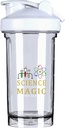 科学就像魔法,但真正的18 Ounce Shaker瓶 饮用混音器 防渗漏 前工作蛋白 握食替换 握食瓶 500ML/18 Oz 白色
