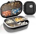 2 Pack Pill 组织者 Pill 盒7 比较大药丸 家居旅行补充 Holder Aretter Vitamin Control Daily Medical 旅行必需品(小+大)
