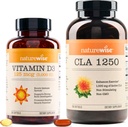 NatureWise维生素D3 5000iu(125 mcg) 1年供应 CLA 1250 自然锻炼增强