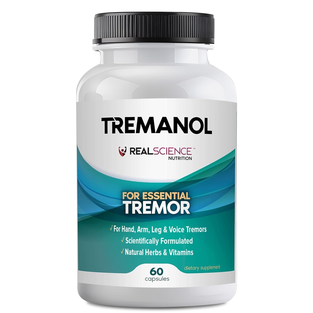 Tremanol 天然援助 神经学支持的基本Tremor Relief草药补充剂 - 包括维生素B2 & B12, Passionflower & Skullcap for Hand Tremor Aids - 在美国制造,60 Caps