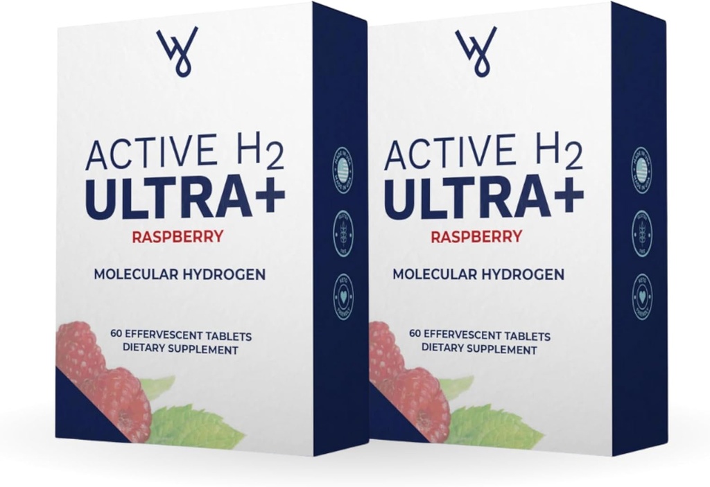 活性H2 Ultra+氢水片,天然树莓. 优化健康、支持豁免和平衡抗氧化剂与分子氢的惠益 120
