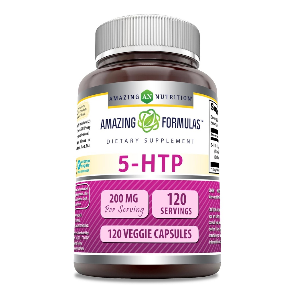 奇异公式 5-HTP(L-5-Hydroxytryptophan) 补编 | 200 mg / service | Veggie Capsules | | Non-GMO | Gluten-free | | |  USA (1 Pack | 120 count)  in  USA  USA | | |