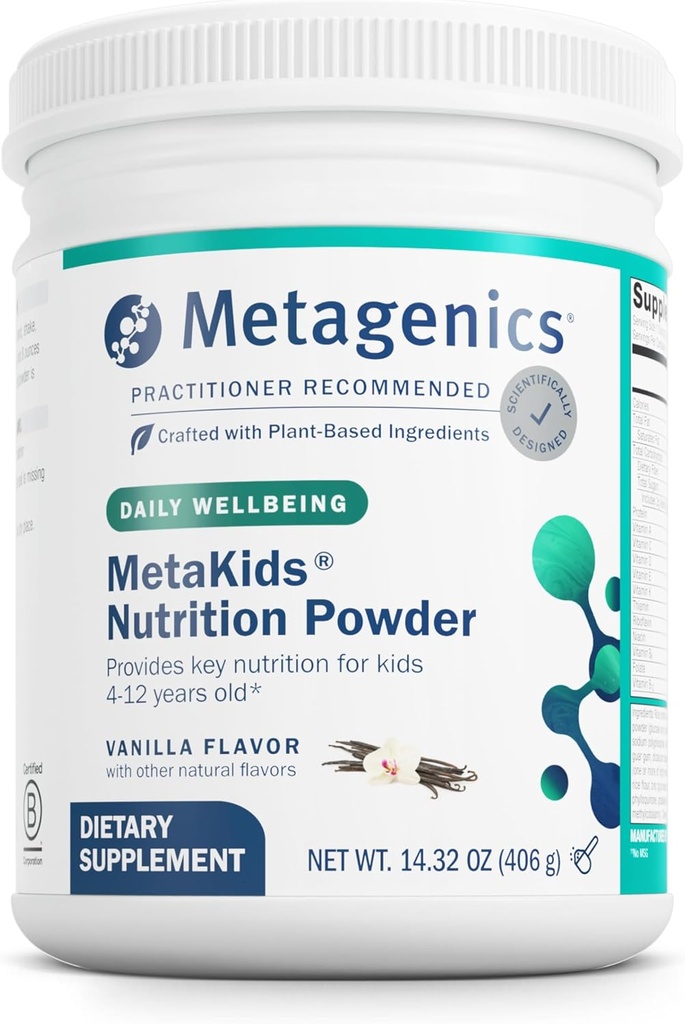 基因组素 MetaKids 营养粉 - 儿童多维特敏粉 - 带有先生素,DHA,蛋白质和氨基酸 - 完整的蛋白质 - 非GMO & Gluten-Free