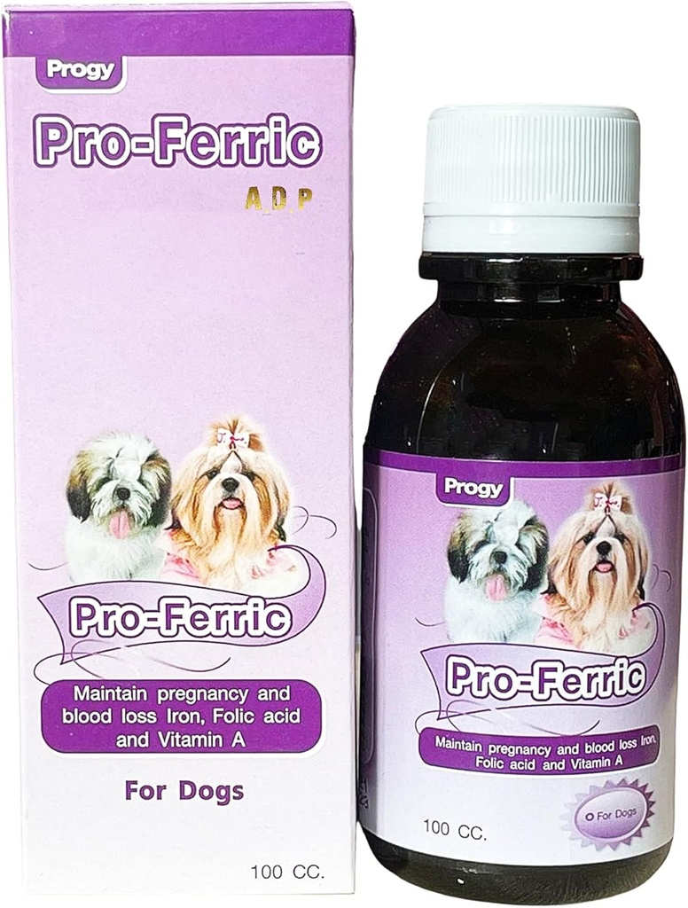 PRO-FERRIC 100 CC. Liquid Tonic Best Pet Booster Blood Support for Dogs Puppies Iron and Multi Vitamins 超级增强动物豁免能源与动力,Folic B6 B12 推广红血细胞