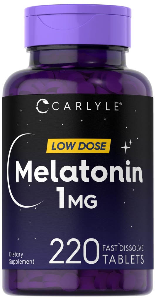 卡莱尔·梅拉托宁 1 mg → 220个快速溶解片 → 低剂量 → 蔬菜、非GMO、无胶质