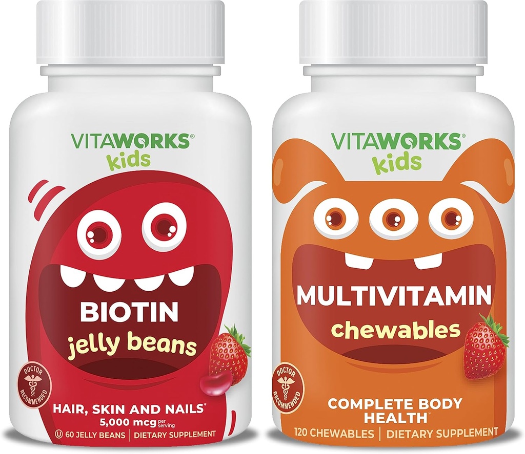 儿童 Biotin 5000mg Jelly Beans + 多维他命 Chewables 包