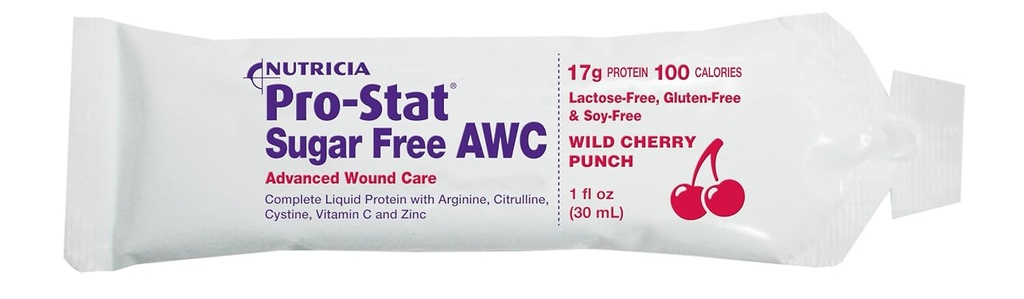 支持Stat AWC无糖蛋白包,野樱桃扑克,1 oz (96 Counter) - 医用食品用于伤病护理,肌肉恢复,乳糖和无糖补充剂