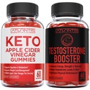 亚特兰蒂斯营养 Keto Apple Vinegar 60 Gummys + Testosterone Booster 2-Pack (120 Gummys) (英语).