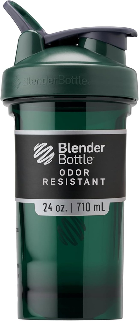 BlenderBottle Shaker Bottle Pro 系列 完美地用于蛋白质摇摆和前期工作,24 Ounce, Green
