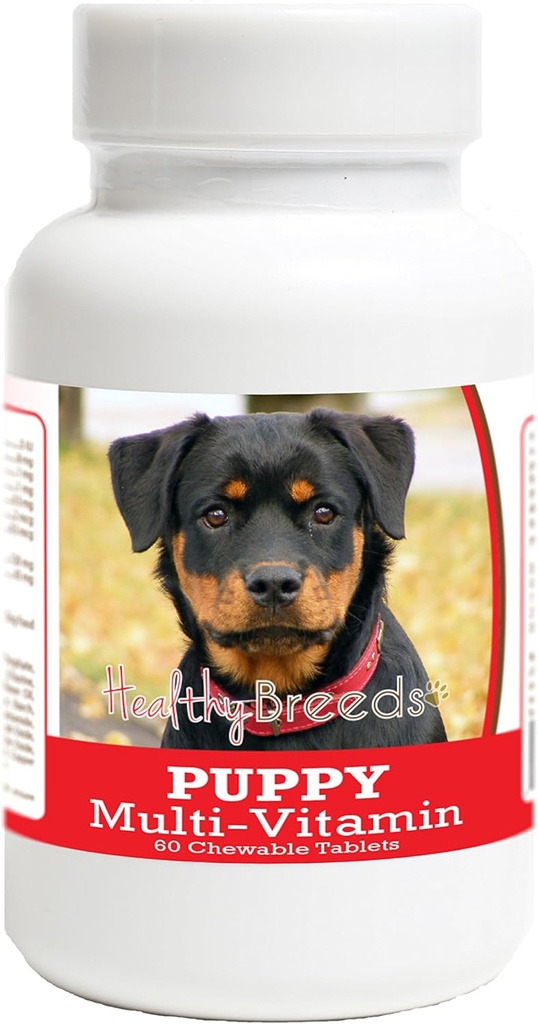 健康育苗 Rottweiler 小狗 多维他命牌匾 60 个数