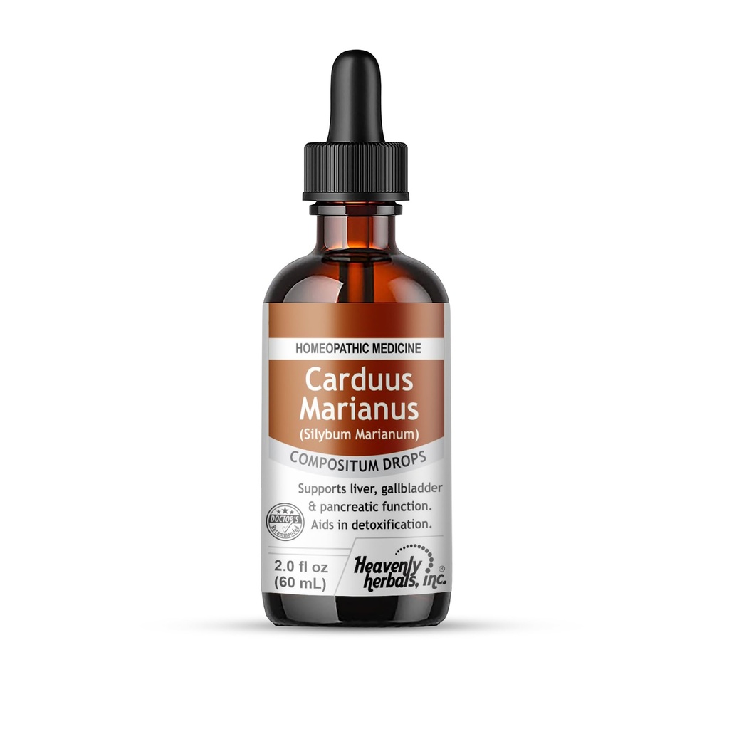 天堂草药股份有限公司 Carduus Marianus Compositum Homopathic Drops, 支持活者, Gallbladder & Pancreatic 函数. 解毒中药. 2.0 fl oz (Alcohol 免费)