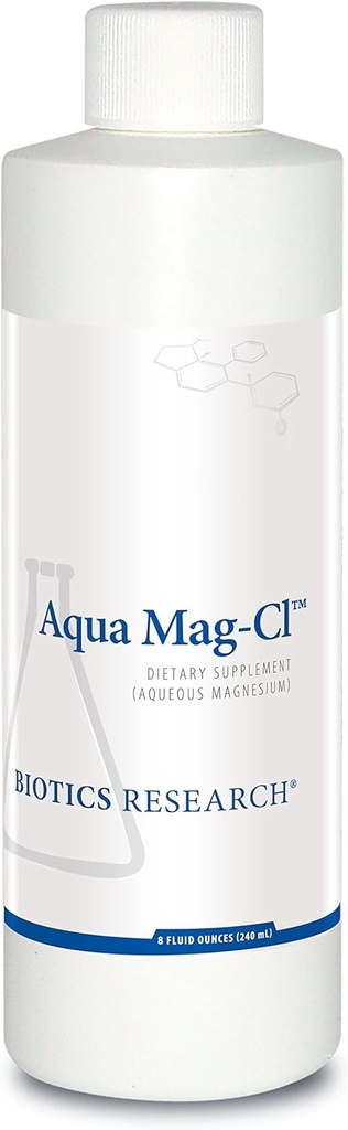 生物研究 Aqua Mag-ClTM 易取液体配方,200 mg 镁,生物可用性,促进放松,心血管健康,骨强,改善睡眠 8 流体乌恩斯