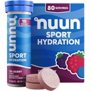 具有镁、钙、钾、氯和钠、Gluten Free & Vegan、Tri-Berry、8 Pack(总共80种)的Nun运动电解片