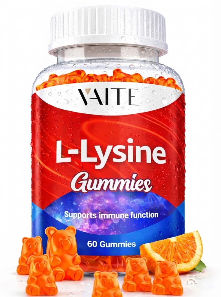 L-Lysine 1000mg Gummys - 支持皮肤,Lip,Vegan,Gluten Free,成人组织健康和免疫系统维生素,Chewables,氨基酸维生素补充和复合补充,非GMO