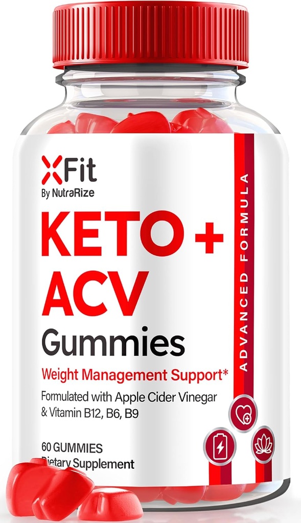 NutraRize Xfit Keto Gummys for Wight Loss, Official X Fit Keto+ACV Gummys, 全自然苹果苹果苹果 苹果 葡萄酒 1000MG, Premium Gummy for Health and Fitness, Gomitas Review (60 Gummys) (英语).