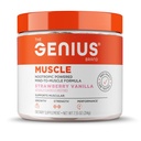 Genius Brand Genius Muscle - 生长,耐力和复苏的肌肉健康补充 - 非激素配方 - 6个有机蘑菇 - 自然甜 - 30个服务 - 草莓香草