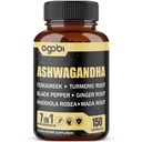 Ashwagandha Capsules 7 草药原料 8050 mg - Blended Fenugreek, Maca, Turmeric, Rhodiola, Ginger & Black Pepper - Sleep, Spirit, Immune & Energy Support - 5月供应