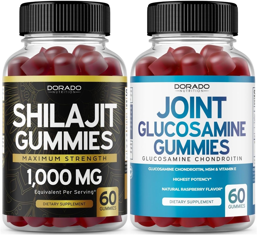 DORADION Shilajit Gummys for Men & Women (60 Gummys) 和 Glucosamine Chondroitin (60个伯爵)