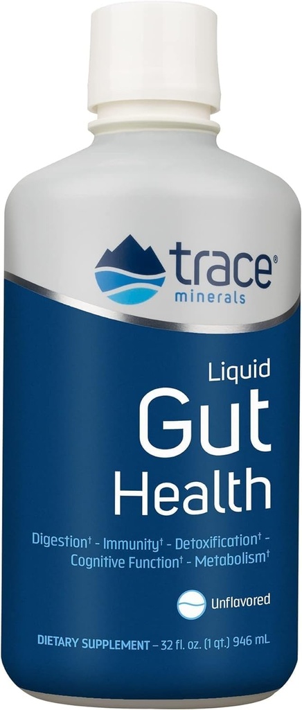 Trace Minerals Gut Health - 支持Gut Lining,健康消化,免疫系统功能 - 含有Humic & Fulvic酸的消化性健康补编 - 32 fl oz(约189名服务员)