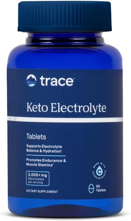 Trace Minerals Keto 电解片 - 电解片补充剂 抗脱水援助 - 耐力补充剂 矿物 - 支持性能和肌肉回收 - 90片(15架)