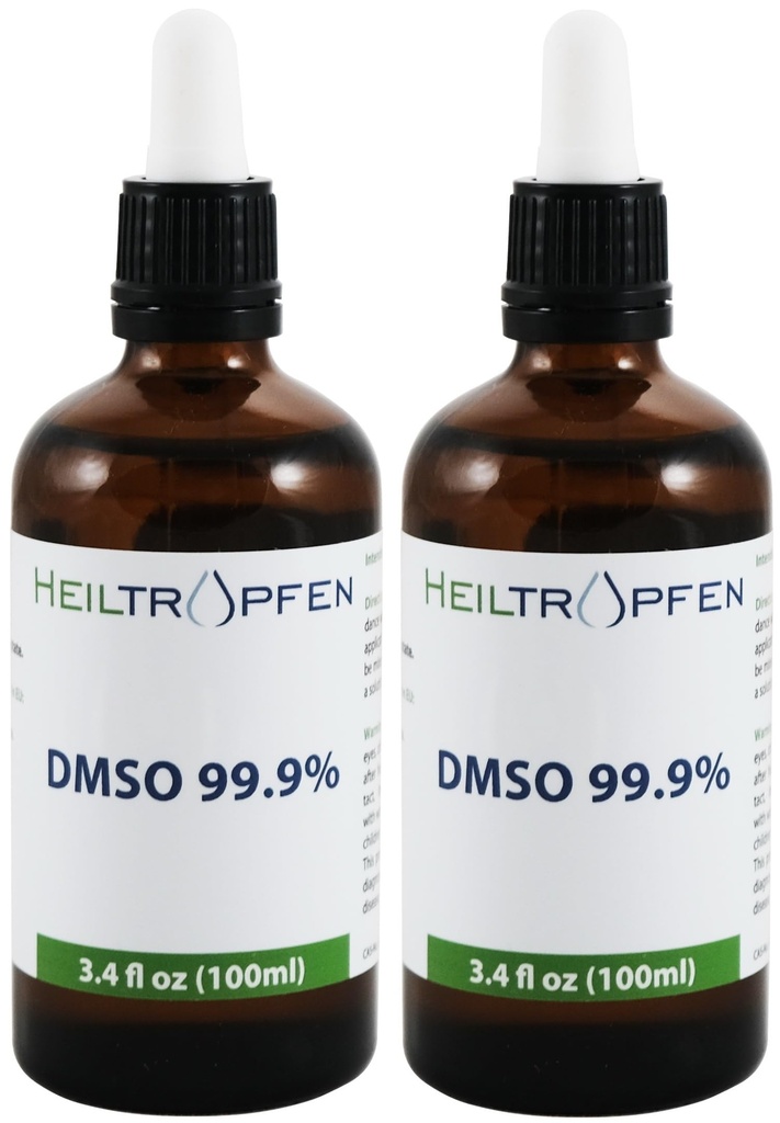 2X DMSO 99.9% 药效配方 低气味 - 二甲基硫氧化物液体 → 2X 3.4 Oz - 2X 100 ml → 高纯度 → 一组2 → 海尔特罗普芬 →