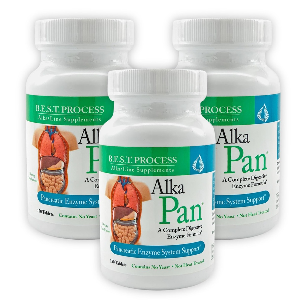 Alka • Pan(3 Pack) 最佳工艺 Alkaline – 天然消化剂补充剂 – Pancreatic Enzymes with Antioxidant-Rich Superfoods & 消化剂草药