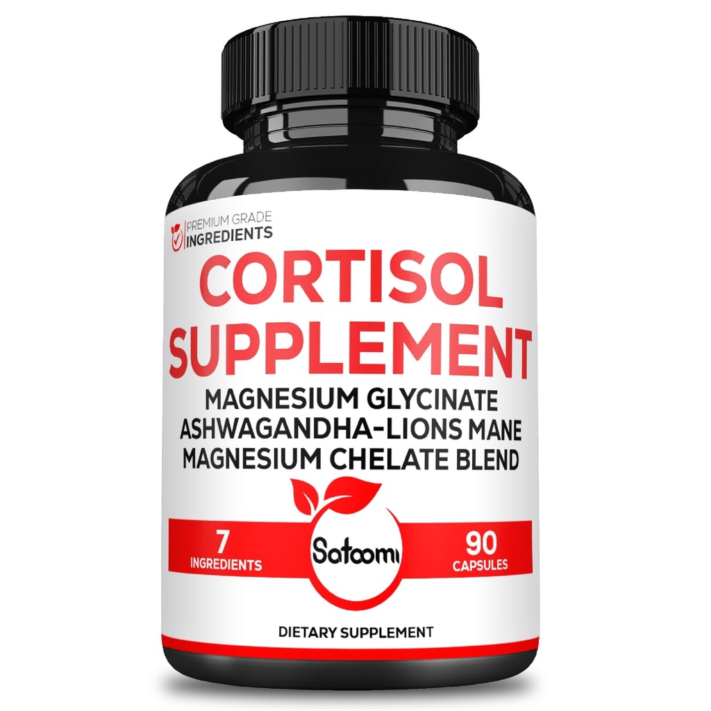 Satoomi 7in1 Cortisol 补充材料 -- -- 与Ashwagandha、Glycilit和Citrate 镁合金 -- -- Mood & Rest Well 和复原力 -- -- 45天90卡普尔