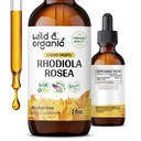 野生和有机的罗迪奥拉 Rosea Tincture - Mood支持 - 放松罗迪奥拉补充 - 根提取液滴 - Vegan,糖和无酒精 - 2 fl oz