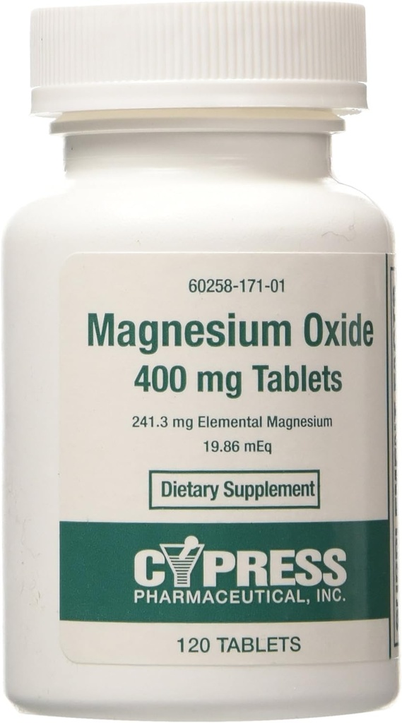 Cypress Magnesium Oxide 400 Mg 平板电脑 120 平板电脑,包装 3