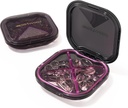 1 Pack 小紫色药丸组织者,4个比较器,Concess Stylish Cutle Travel Champing Pill Daily Medicine Pill case, 手提式和防湿剂用于储存维生素、药品和补充品