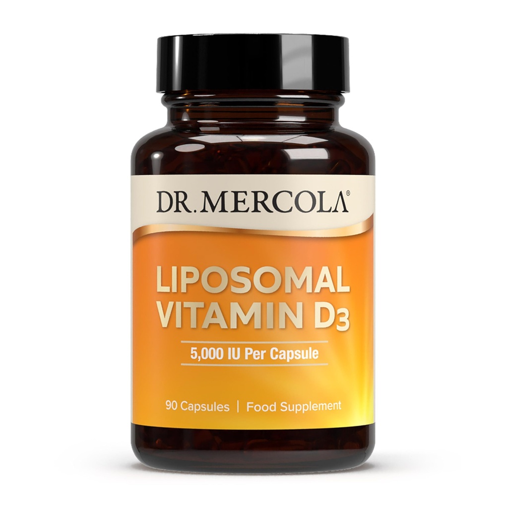 Mercola Liposomal Vitamin D3博士 -- -- 支持心脏、骨骼和免疫健康 -- -- 5,000 IU Per Service -- -- 非GMO、Soy Free & Gluten Free -- -- 90 Capsules(90人)