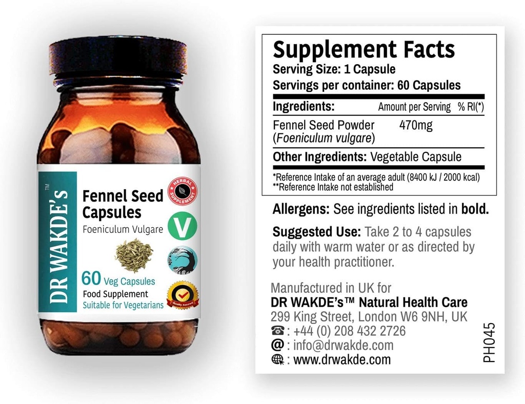 DR WAKDE's Fennel种子 Capsules (60 Veg Caps, 植物补充, Ayurvedic Herb, All Natural, Vegan) 互联网档案馆的存檔,存档日期2013-12-21.