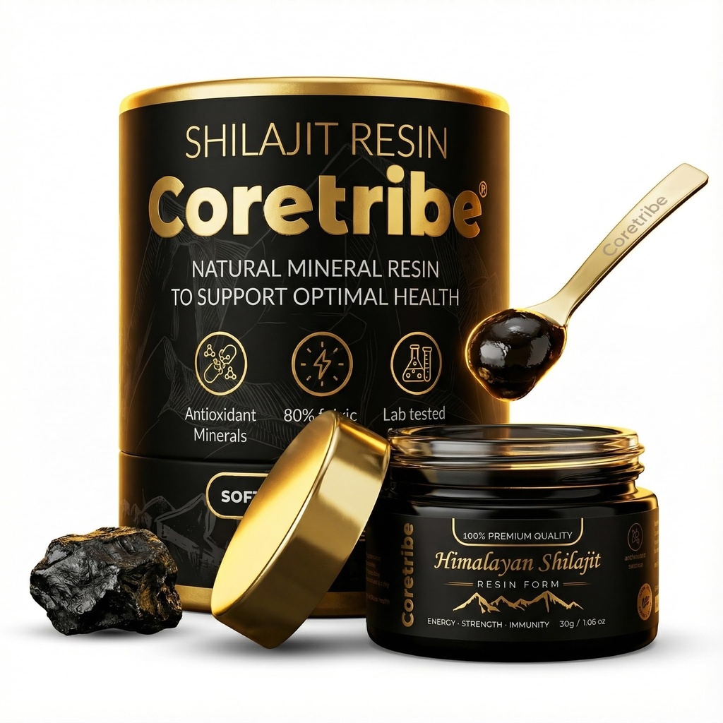 Coretribe 皇家人民选择纯喜马拉雅有机物Shilajit Resin,能源、实力和豁免复合物,具有真金含量的男女,30格拉姆