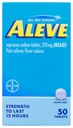 Aleve, 疼痛解脱剂/减少热剂220毫克, 50 计数