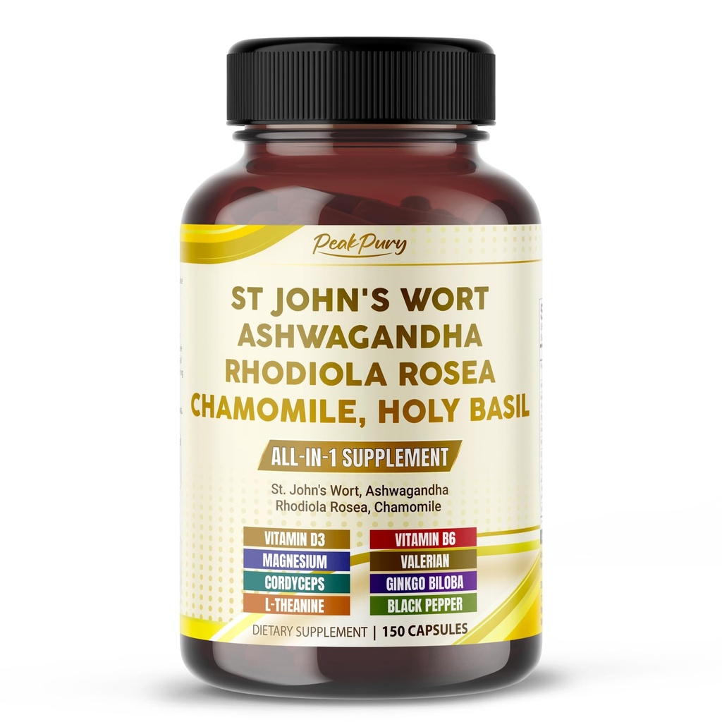 圣约翰 Wort Ashwagandha Rhodiola Rosea Chamomile - 在美国制造