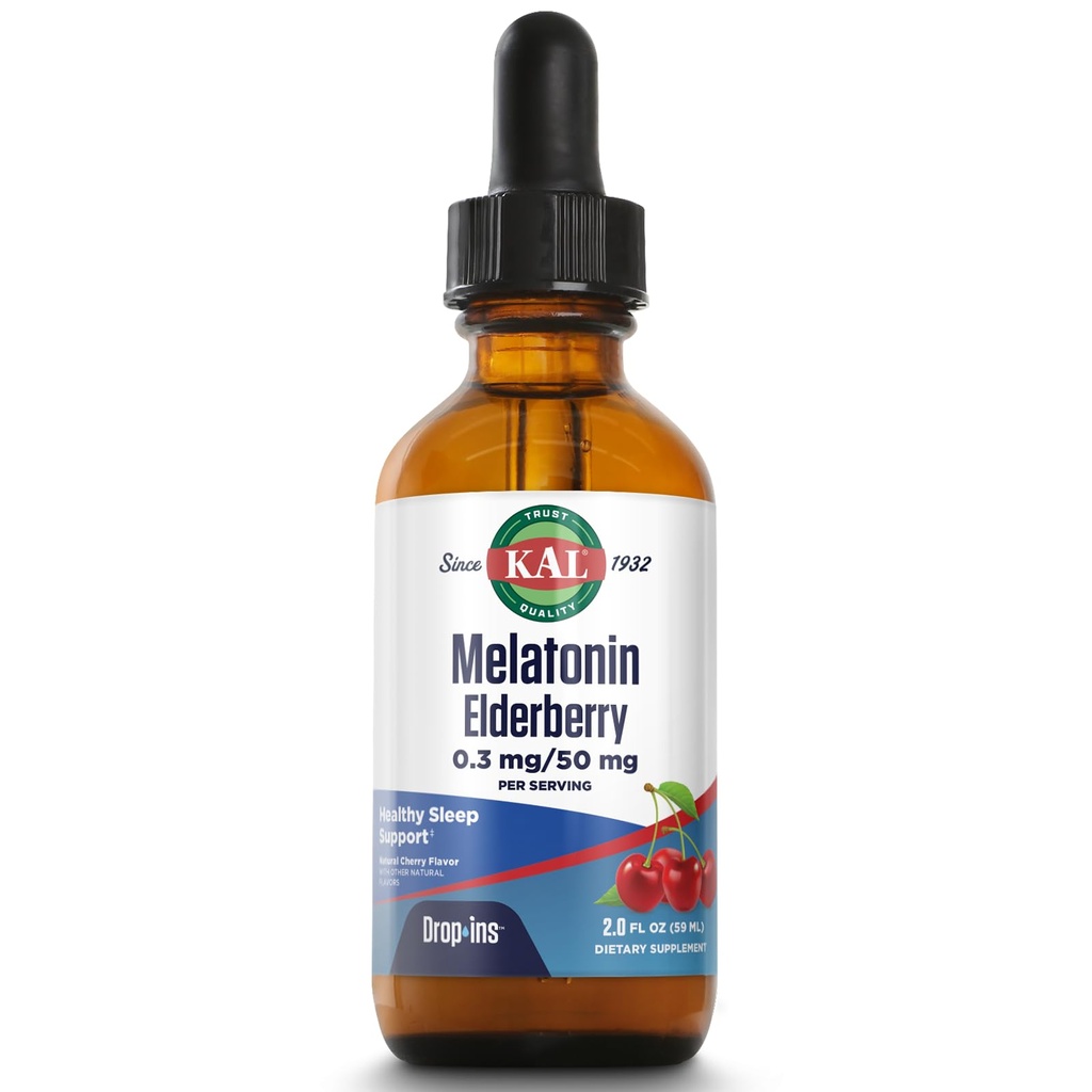 KAL 0.3 Mg Melatonin樱桃树树莓花序,2 Fluid Ounce