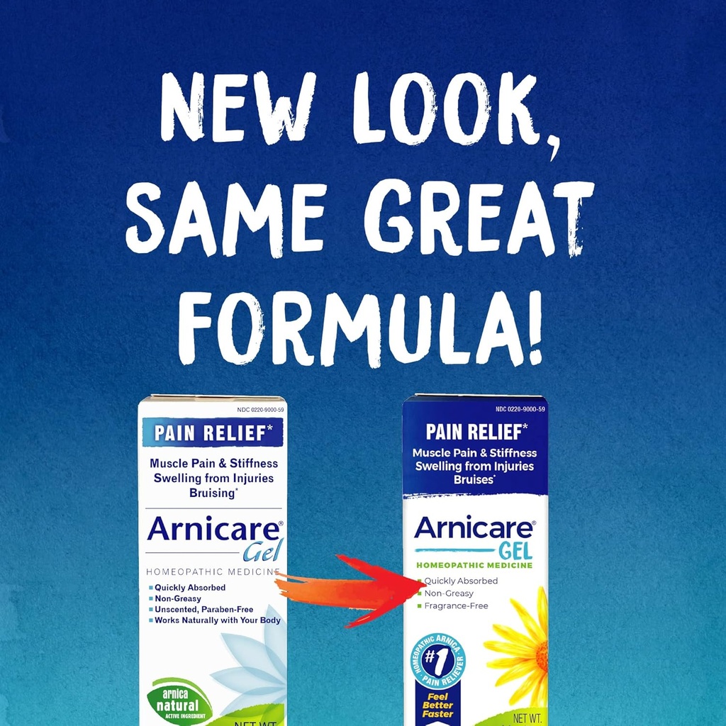 Boiron Arnicare Gel 用于缓解联合疼痛、肌肉疼痛、肌肉疼痛和来自布鲁斯或伤害的疾病 -- -- 非灰色和无花纹 -- -- 2.6 oz(包2)