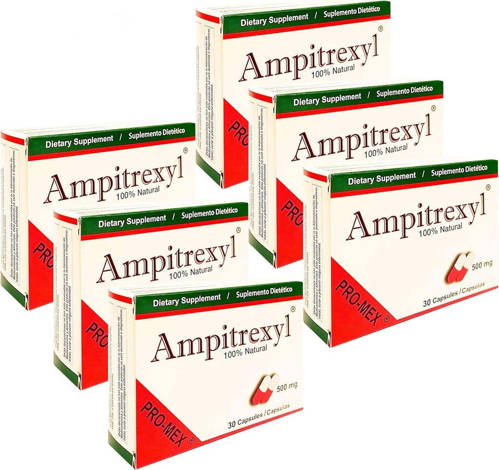 500mg x 6 Pack - 草药免疫支持补充剂 Promex Ampitrexyl; 30 Capsules Each (180 Capsules 共计)