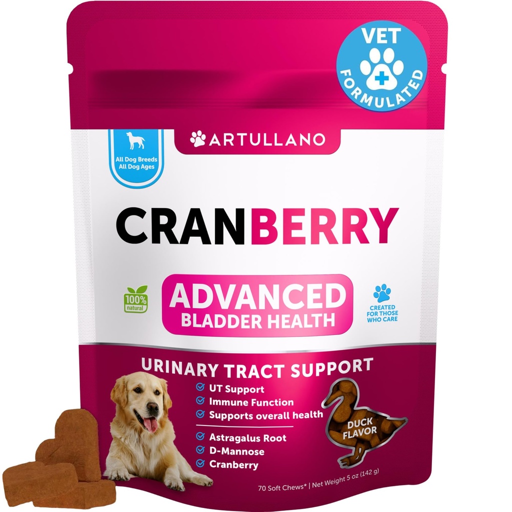 狗UTI治疗 - 对狗的Cranberry补充和Bladder控制 - 尿道感染性失禁药,Bladder Stones - UTI药物治疗 - 70 软厨用于养肾用鱼油