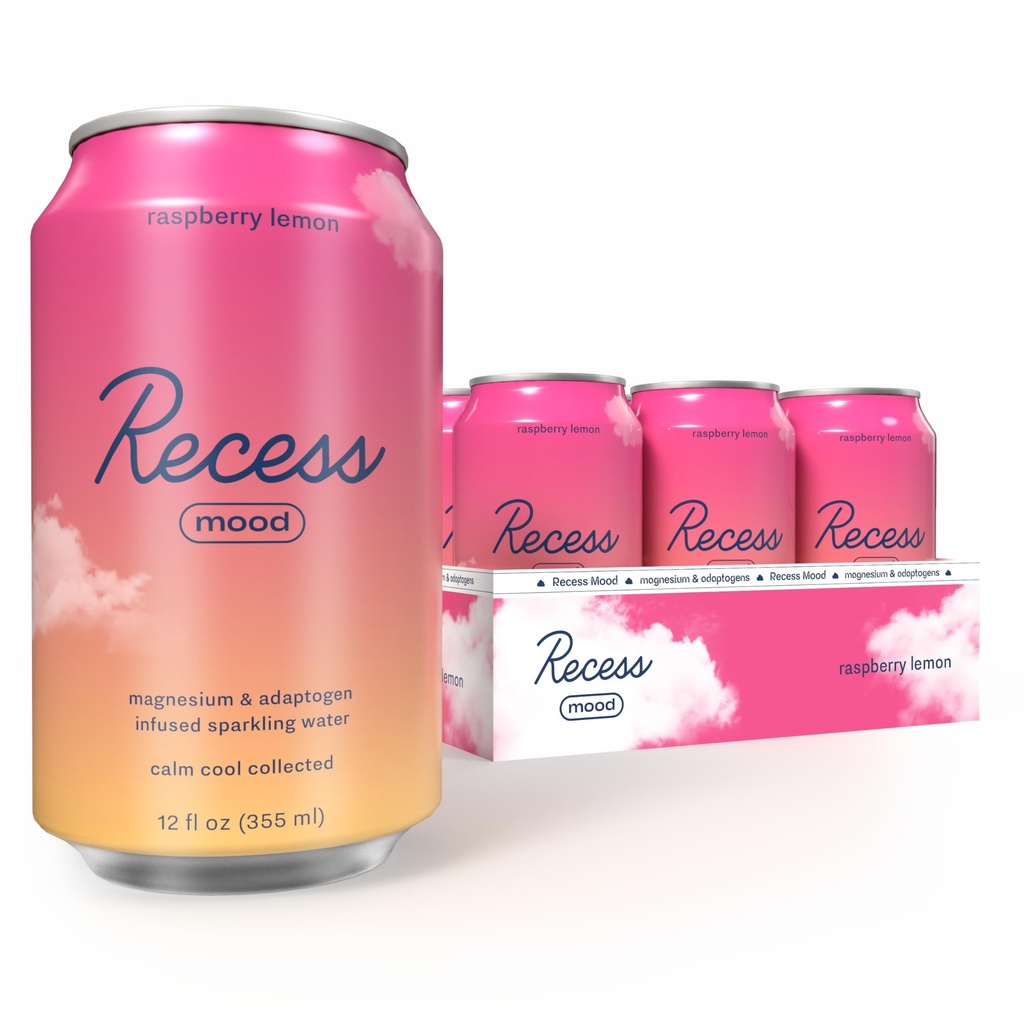 稀释Mood Magnesium & Adaptogen 饮料,镇定放松饮料,12盎司(Raspberry Lemon,12包)