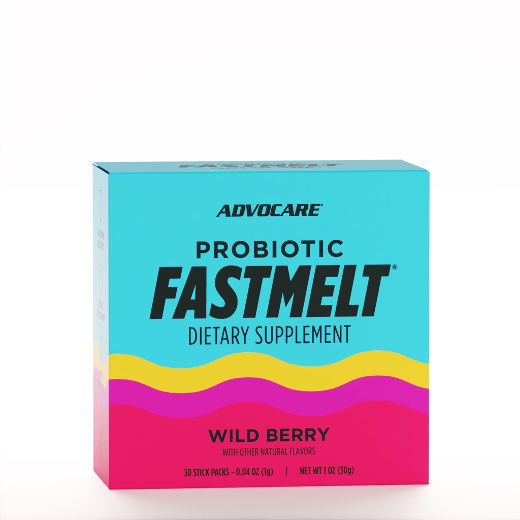 辅助护理 Probiotic Fastmelt - Gut的Premium饮食补充,Immune系统和心脏健康支持* - 野莓,30个棒包