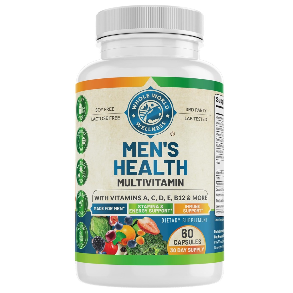 Mens Daily Multivitamin Multimineral Supplement for Energy, Focus, Stamina & Performance. Made for Men with 30+ Nutrients, Fruit & Energy Blend. Mens Vitamins, Made in The USA.