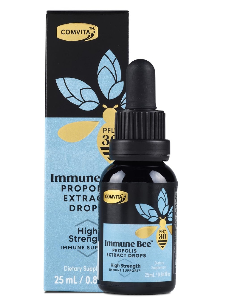 Comvita Extrastrong Bee Propolis 提取 - 自然免疫支持,口腔健康滴液,Propolis液体,帮助Soothe喉咙,无酒精 - PFL 30, 0.8 fl oz Glass瓶