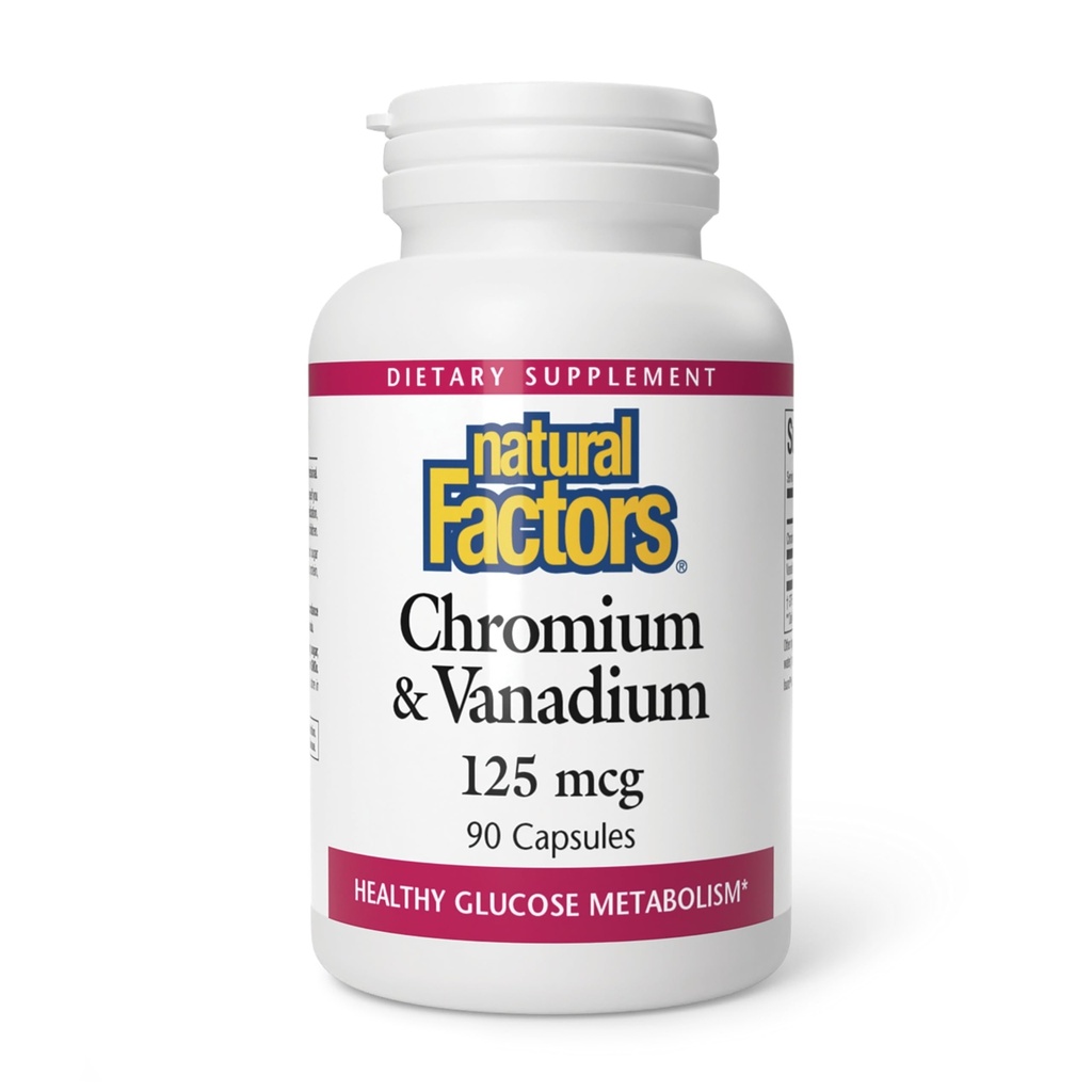 自然因素,Chrimium & Vanadium 125 mcg,支持健康代谢,90个胶囊