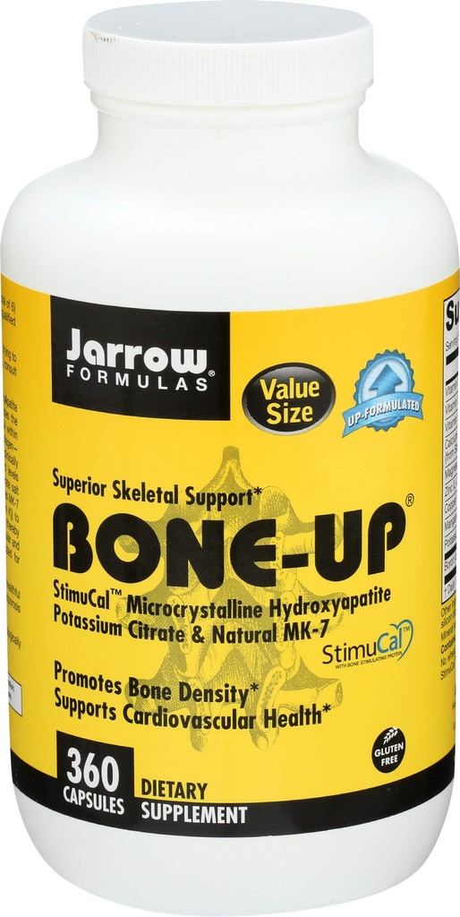 Jarrow Formules BoneUp for Bone Density - 维生素D3和K2,钙支持,360卡普尔,促进骨骼营养,最多60天供给.