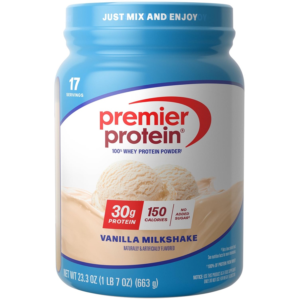 总理蛋白粉、香草奶昔、30g蛋白、1g糖、100%Whey蛋白、Keto Friendly、No Soy、Gluten Free、23.3 oz(17人服务)