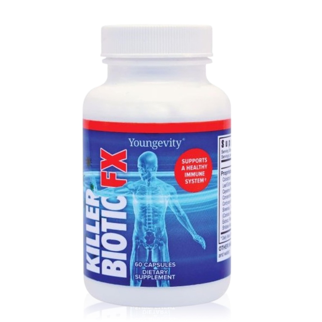 年轻杀手生物FX - 免疫系统支持 来源于Bee Propolis,Mushrops & Colostrum → 自然豁免支持 → 60 Capsules