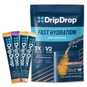 DripDrop 水分包 - 热带品种包 - 单服务电解质 粉末 饮料 混合物 - 芒果, Açaí, Passion 水果, Piña Colada - 非 GMO, Gluten Free, Vegan - 16棒